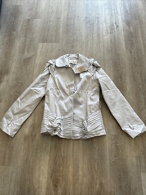 Burberry London short trench coat cotton jacket large Beige Lightweight