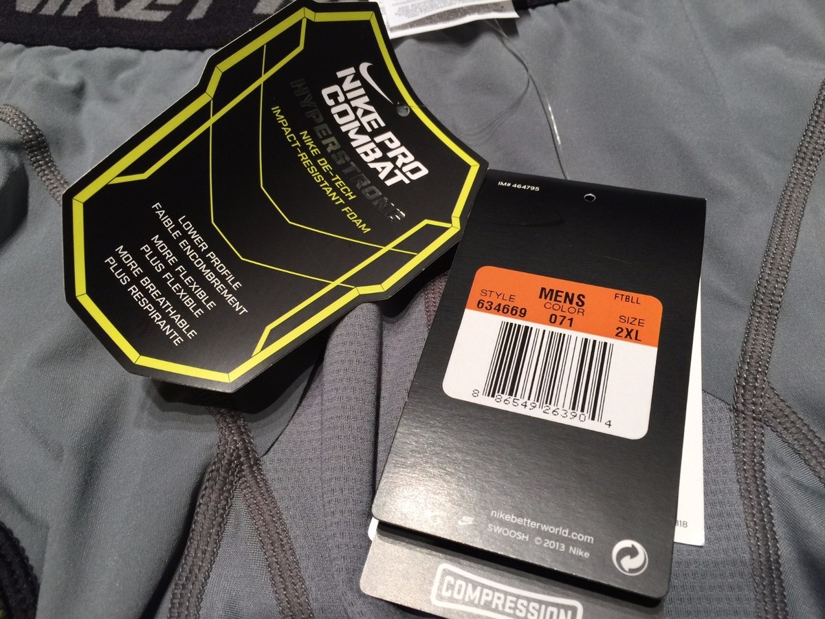 Nike Pro Combat Hyperstrong Hard Plate Football Tights Pants Grey