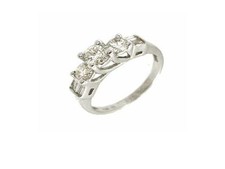 14kt white gold 1.0ctw round 3-stone diamond ring, wedding ring, size 7, New