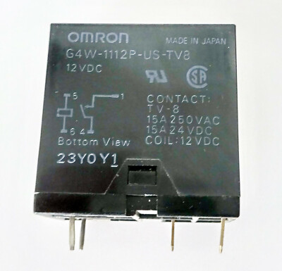 1x Relais  OMRON   G4W-1112P-US-TV8   TV 8   15A 250VAC   15A 24VDC   Coil 12VDC