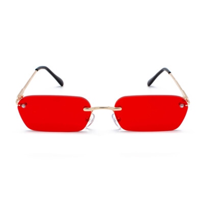 Rimless Rectangle Sunglasses Trendy Vintage Square Glasses  display picture 1