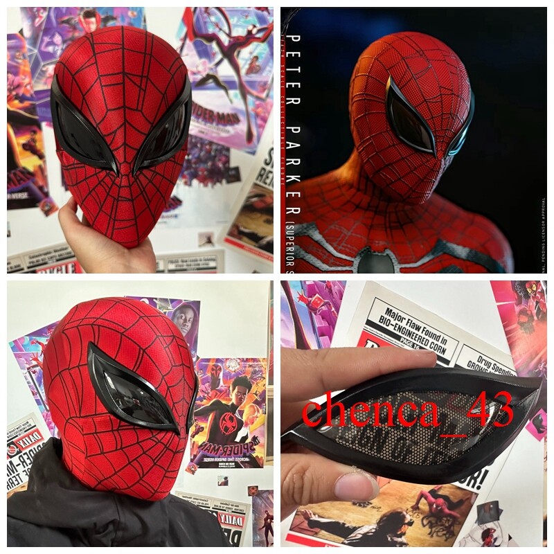 New Ultimate Spiderman Mask with Face Shell Eye Lenses 1:1