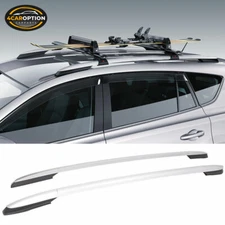 Fits 13-18 Toyota RAV4 XA40 OE Style Roof Rack Side Rail - Silver