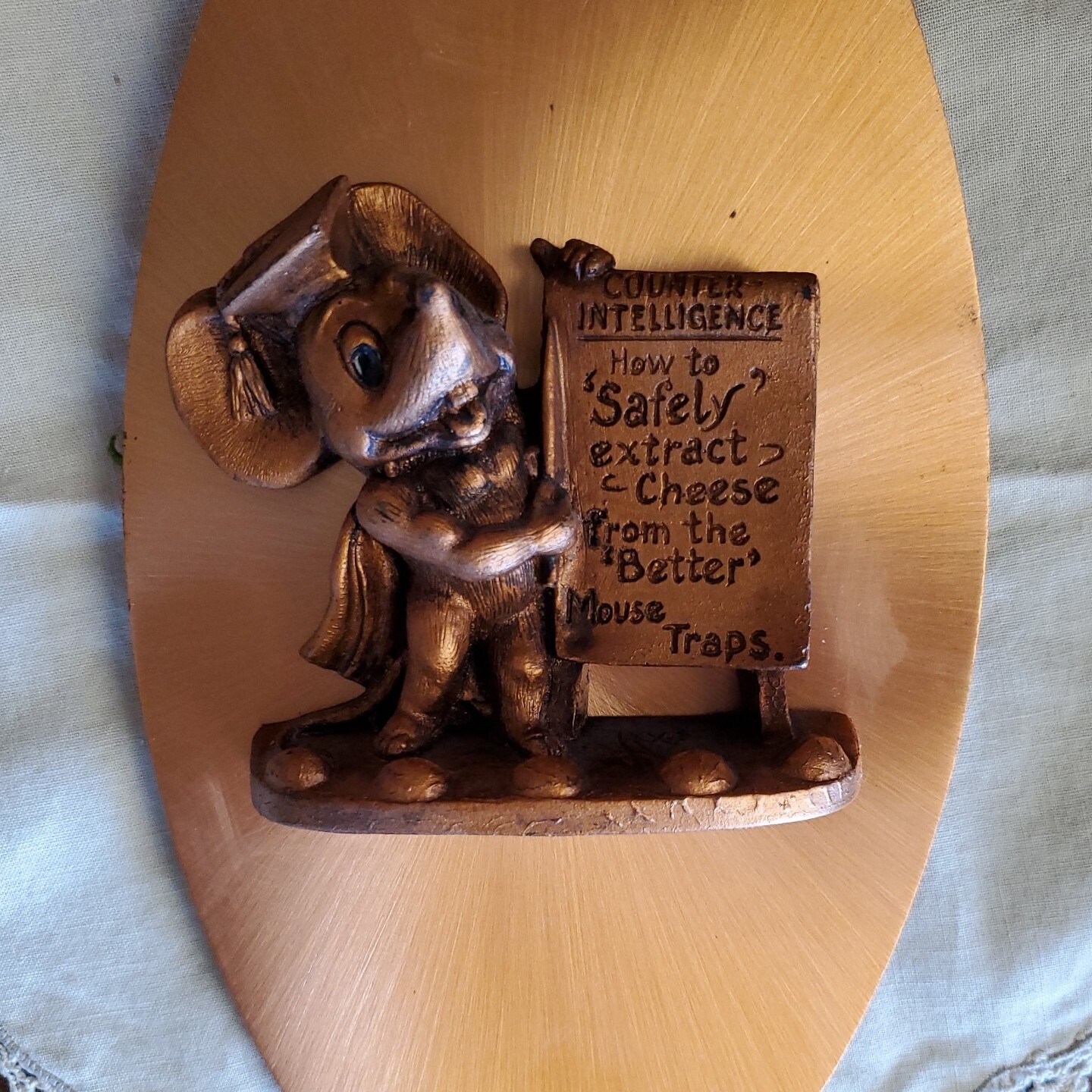 Vintage Copperama By Victor Mouse Cheese Wall Plaque Hanging