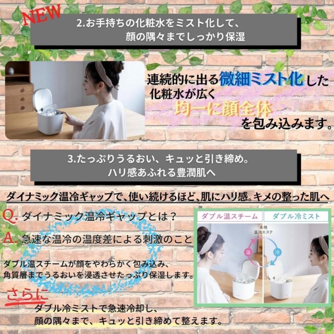 Panasonic EH-SA0B-N [Steamer Nanocare Warm/Cold Gold]Japan