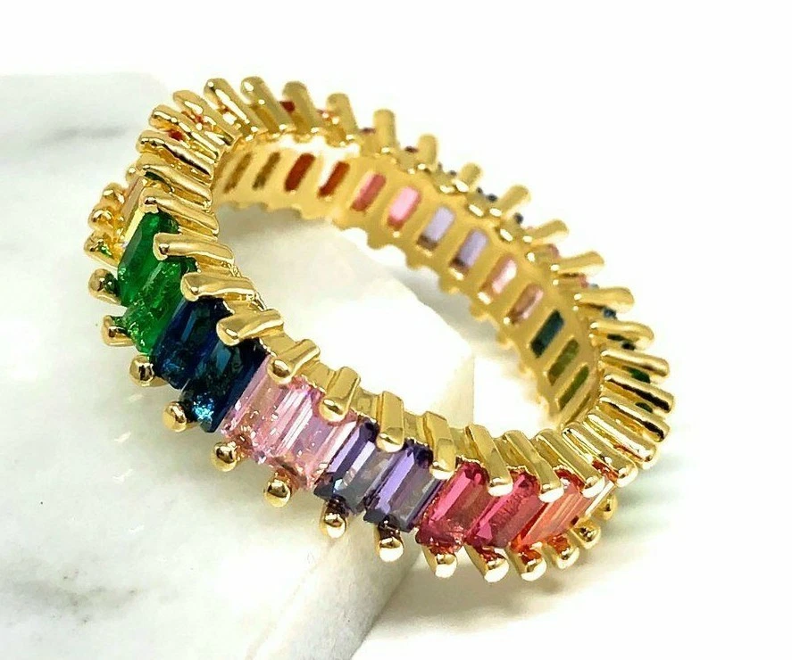 Multicolor baguette sale ring