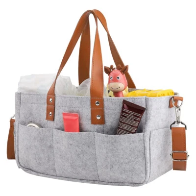 Filztasche Filzkorb Einkaufskorb Baby Windel Caddy Organizer Schultertasche Grau
