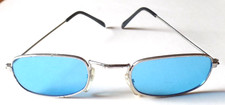 Vintage Distressed Light Blue Pilot Sunglasses