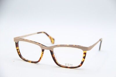 NEW ZEN Z403 BCN BROWN GOLD TORTOISE AUTHENTIC DESIGNER EYEGLASSES 50-18
