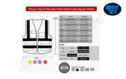 Gilet di Sicurezza Idraulico Hi-Vis ANSI Classe 2 Riflettente 2” Strisce Tasche - Foto 7 di 15