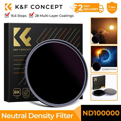 K&F CONCEPT Solar Filter ND100000 Solid Neutral Density Filter 49/52/58/67/77mm