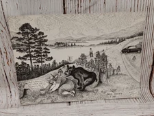 Vintage 1950's Over-sized Postcard NF Pettingill "Blueberry Time"