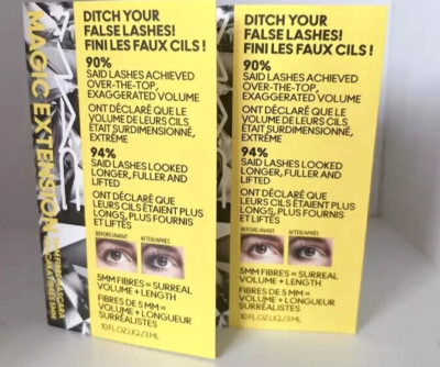 Lot of 2 MAC Magic Extension-5mm Fibre Mascara- Extensive Black 0.10 fl oz/3 mL