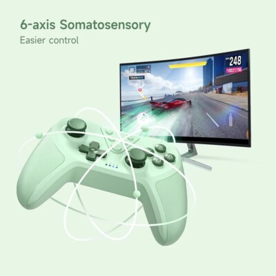 EasySMX T37 Wireless Green Controller - Vibration & Gyroscope for Switch
