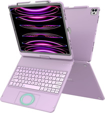 360  Rotatable Touch Keyboard Case for iPad Air 13  12.9" Pro - Light Purple
