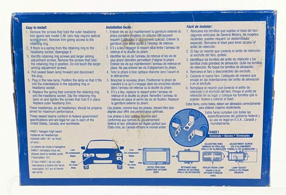 Conjunto de faros de haz sellado Wagner 4651 para GMC Chevy Pontiac Oldsmobile Foto 4 de 4