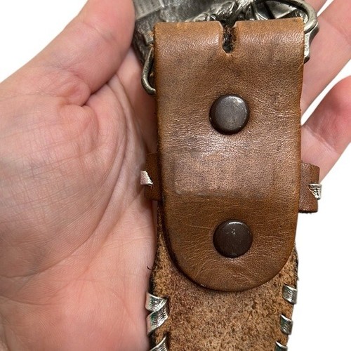 Ancienne boucle et ceinture faisan dinde oiseaux cuir marron chambres Siskiyou - Photo 11 sur 11