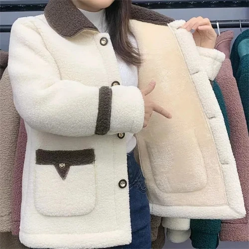 OFF WHITE Giacca Invernale Donna Parka Nuovo Cappotto Lana di Agnello con Velluto Imbottito Cotone