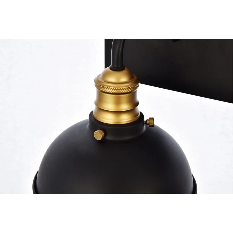 Wall Sconce Black and Brass Vanity Farmhouse Kitchen Bedroom 3 Light Fixture 27" - Image 4 of 4