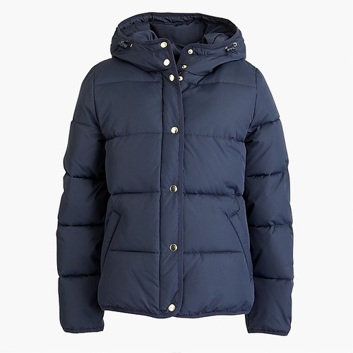 NWT JCREW Womens Short Hooded Puffer 