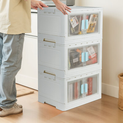 3tlg. Aufbewahrungsbox Kunststoffboxen mit Deckel Stapelbar Lagerboxen Organizer