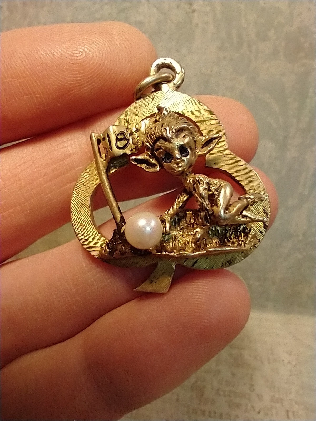 STERLING Silver Figural Pixie Elf IMP Golf Lucky … - image 3