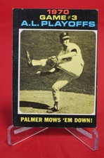 A.L. Playoffs Game Three Palmer Mows 'Em Down 1971 Baseball Card TOPPS #197 VG
