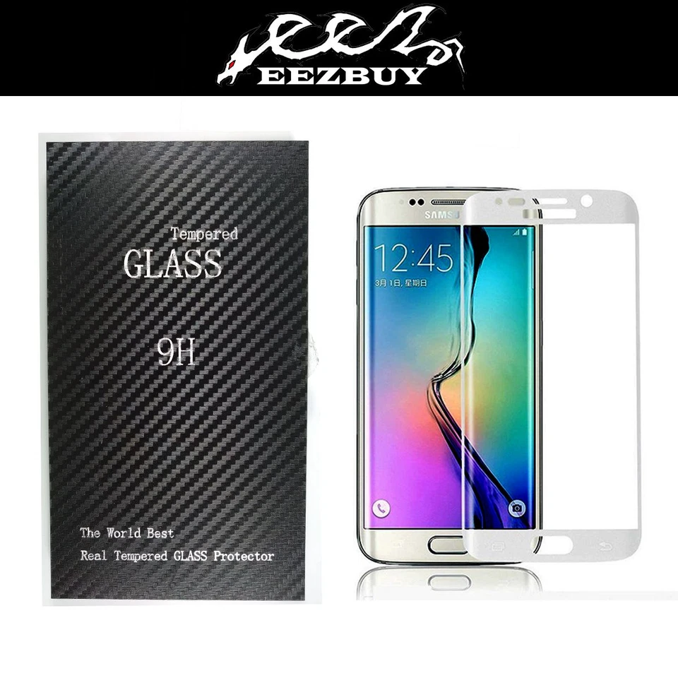 Protector de pantalla de vidrio templado curvo de cubierta completa para Samsung Galaxy S6 Edge Foto 2 de 4