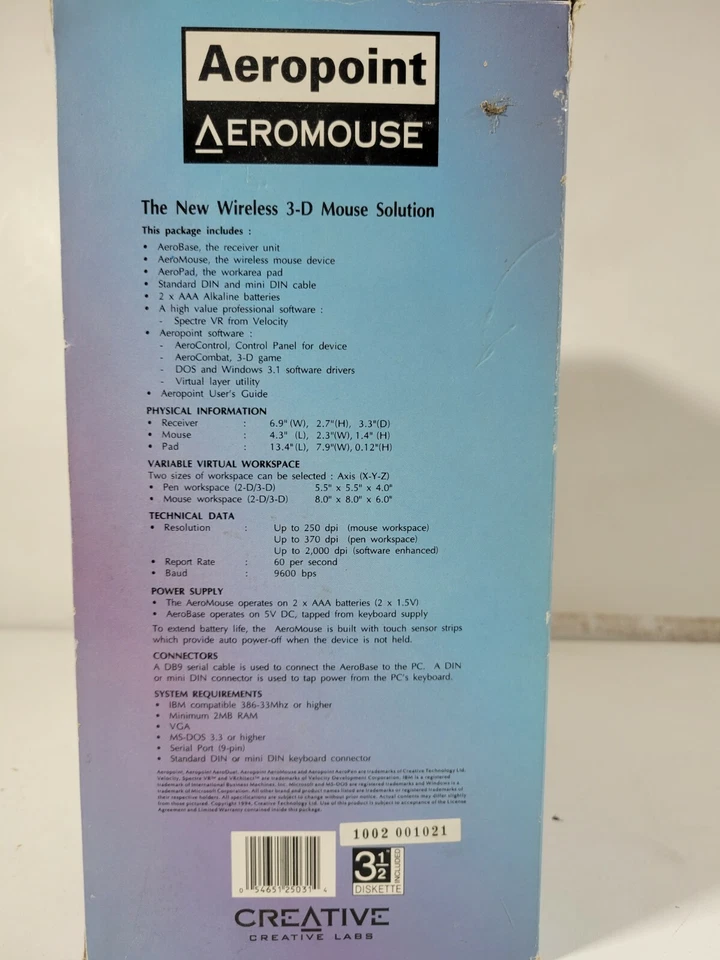 Vintage AeroMouse  Creative Labs 3D mouse - Image 4 of 4