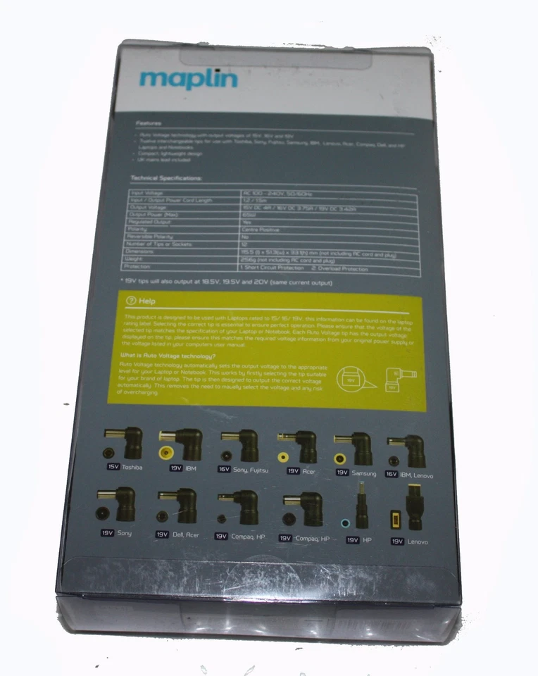 Maplin 65W Universal Auto Voltage Power Supply WITH 12 Tips - RRP=£39.99 - Image 3 of 4