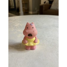 Elegant Baby Pink Hippo Ballerina Squirtie Bath Toy Yellow Polka Dot Tutu 25715