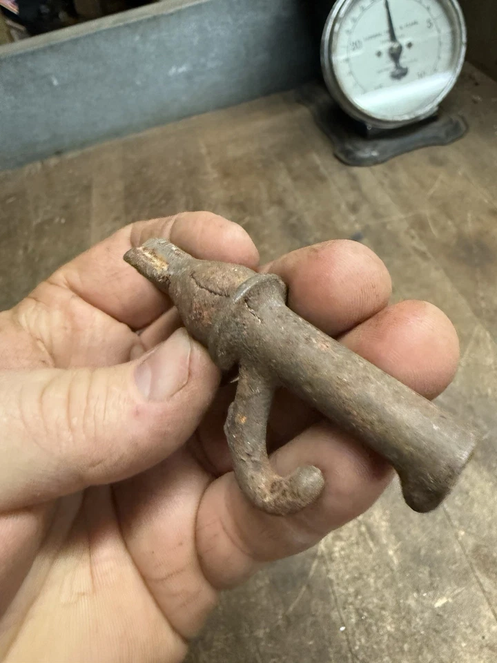 Antique Old Rare Grudge PAT Vermont VT Cast Iron Maple Tree Sap Tap Spout Spile - Image 4 of 4