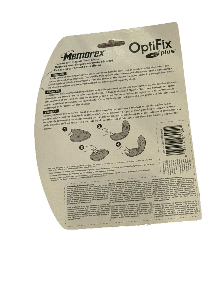 Memorex OptiFix Pro Game CD DVD Repair Tool Clean/Repair Kit; NIB - Image 2 of 4