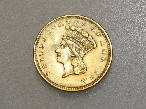 1856 $1 INDIAN PRINCESS HEAD GOLD COIN