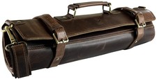 Leather Knife Roll Storage Bag | Elastic and Expandable 11 Pockets with Tool ...