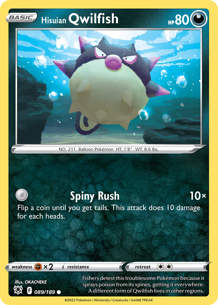 Hisuian Qwilfish 089/189 Common Astral Radiance Pokemon Near Mint