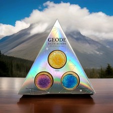  LOT 2  SpaLife Geode Bath Bomb 3pc Set Citrine, Rose Quartz  Aquamarine NEW