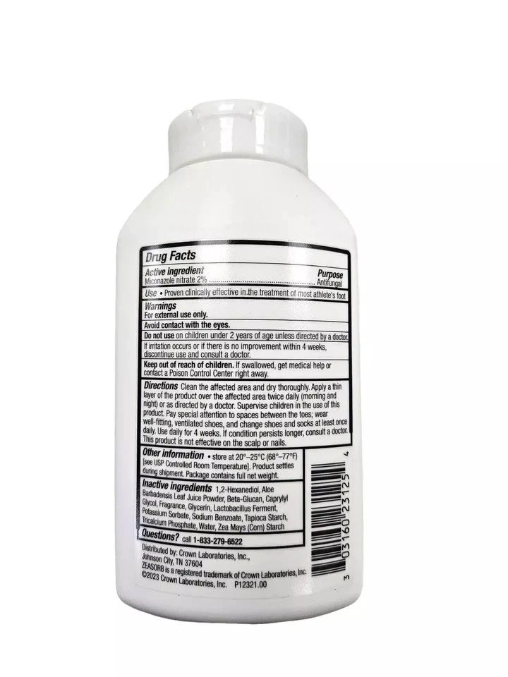 2件装Zeasorb AF抗真菌粉运动员脚,2.5盎司绿色快速发货 — 第 3/3 张图片