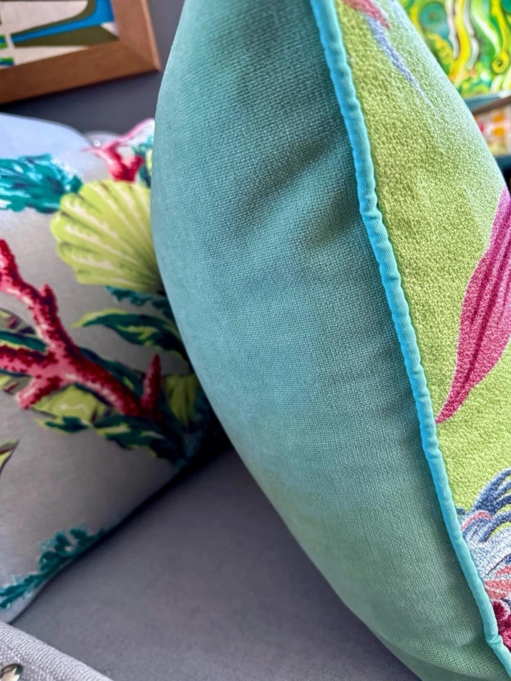 天堂鸟迈阿密海滩电力艺术装饰树皮布复古枕套 — 第 4/4 张图片