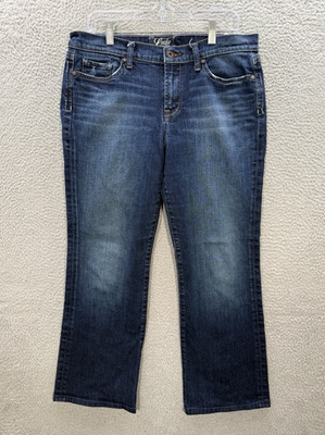Lucky Brand Jeans Womens 14/32 Blue Stark Sweet N Low Bootcut Stretch Distressed