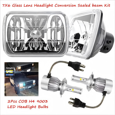 For Chevy Express Cargo Van 1500 2500 3500 pair 7x6 5x7 LED Headlights Hi/Lo