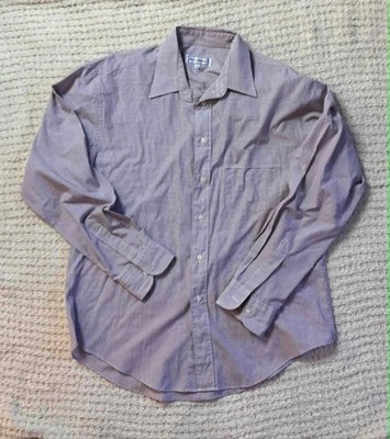 Yves Saint Laurent Dress Shirt Mens 16 34 35 Check Long Sleeve Button Up