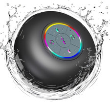 Portable Bluetooth Shower Speaker w/Mic Suction Cup Water Resistant Speaker