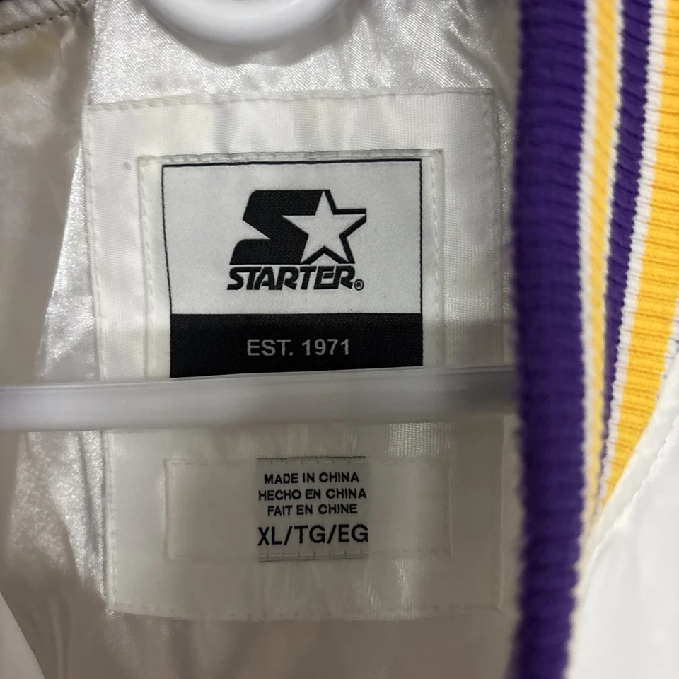 Chaqueta De Colección STARTER LSU Tigers Blanca Satinada con Mangas Púrpura - Excelente Estado  Foto 4 de 4