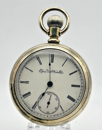 Elgin Grade 73 Open Face 7 Jewel Size 18 Oresilver Pocket Watch runs