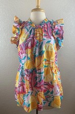 Crown & Ivy Top sz XL Ruffle Sleeves Peplum B...