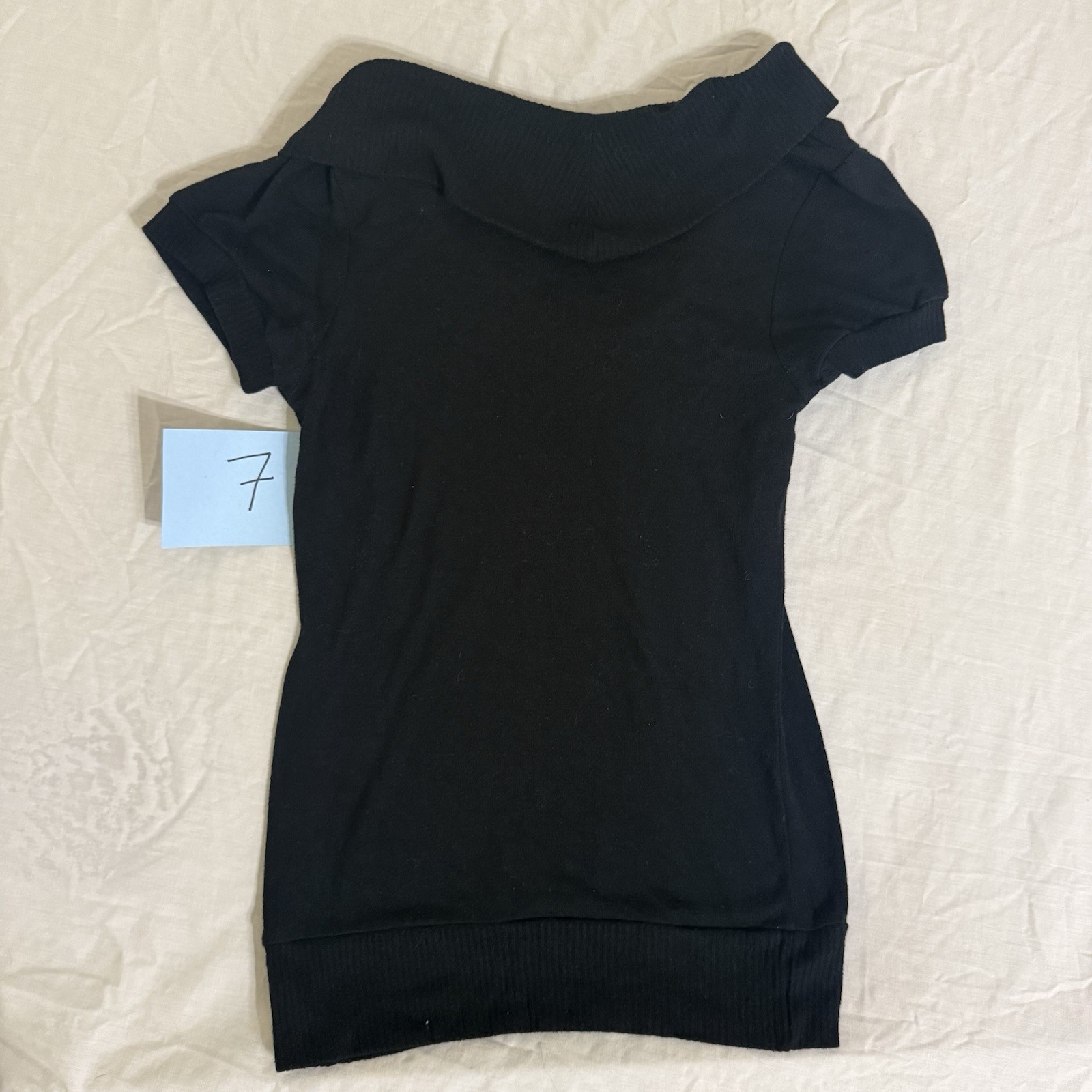 Active Basic Black Cowl Neck Short Sleeve Top - image 3