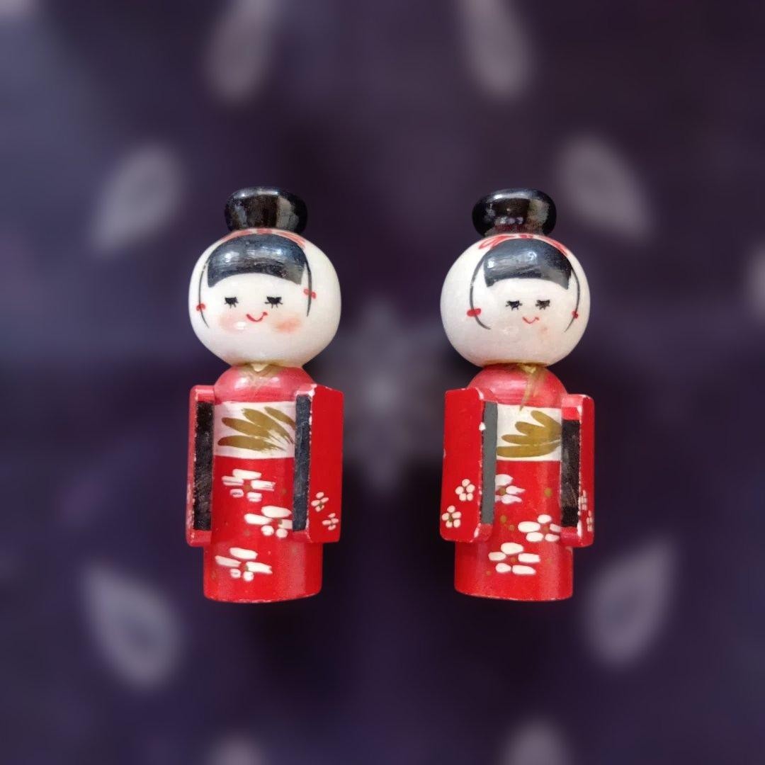 Kokeshi Red Kimono Set 2 Pieces Traditional Japanese Outfit