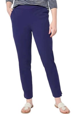 Isaac Mizrahi Live! Women's 24/7 Stretch Icon Ankle Pants Cadet Navy