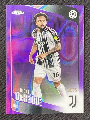 Weston Mckennie 2025-26 Topps Chrome UCC Purple Lava Refractor Base /75 #15